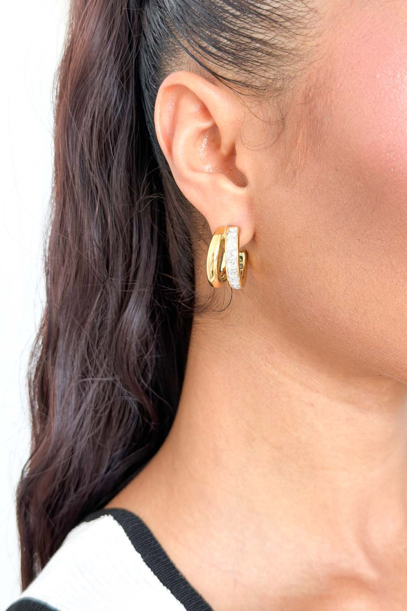 Nalvin σκουλαρίκια χρυσό Nalvin σκουλαρίκια με στρας χρυσό - Image 1