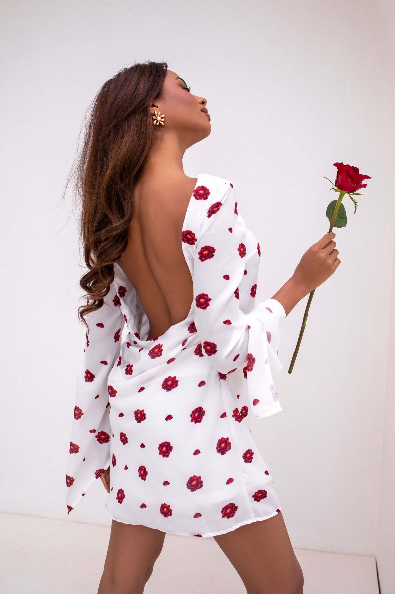 Not for everyone μίνι φλοράλ φόρεμα λευκό - Image 1