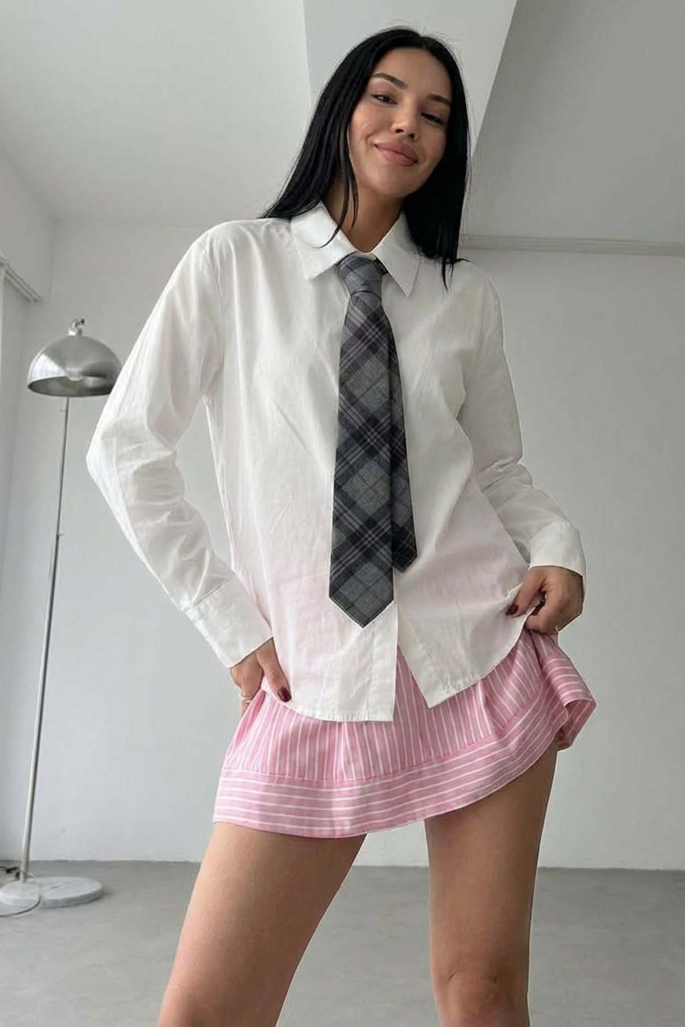 Panel πουκάμισο με γραβάτα λευκό Panel πουκάμισο με γραβάτα λευκό - Image 1