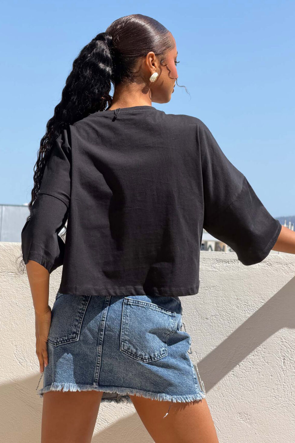 Peppy τζιν φούστα μίνι με τρουκς μπλε - Image 2