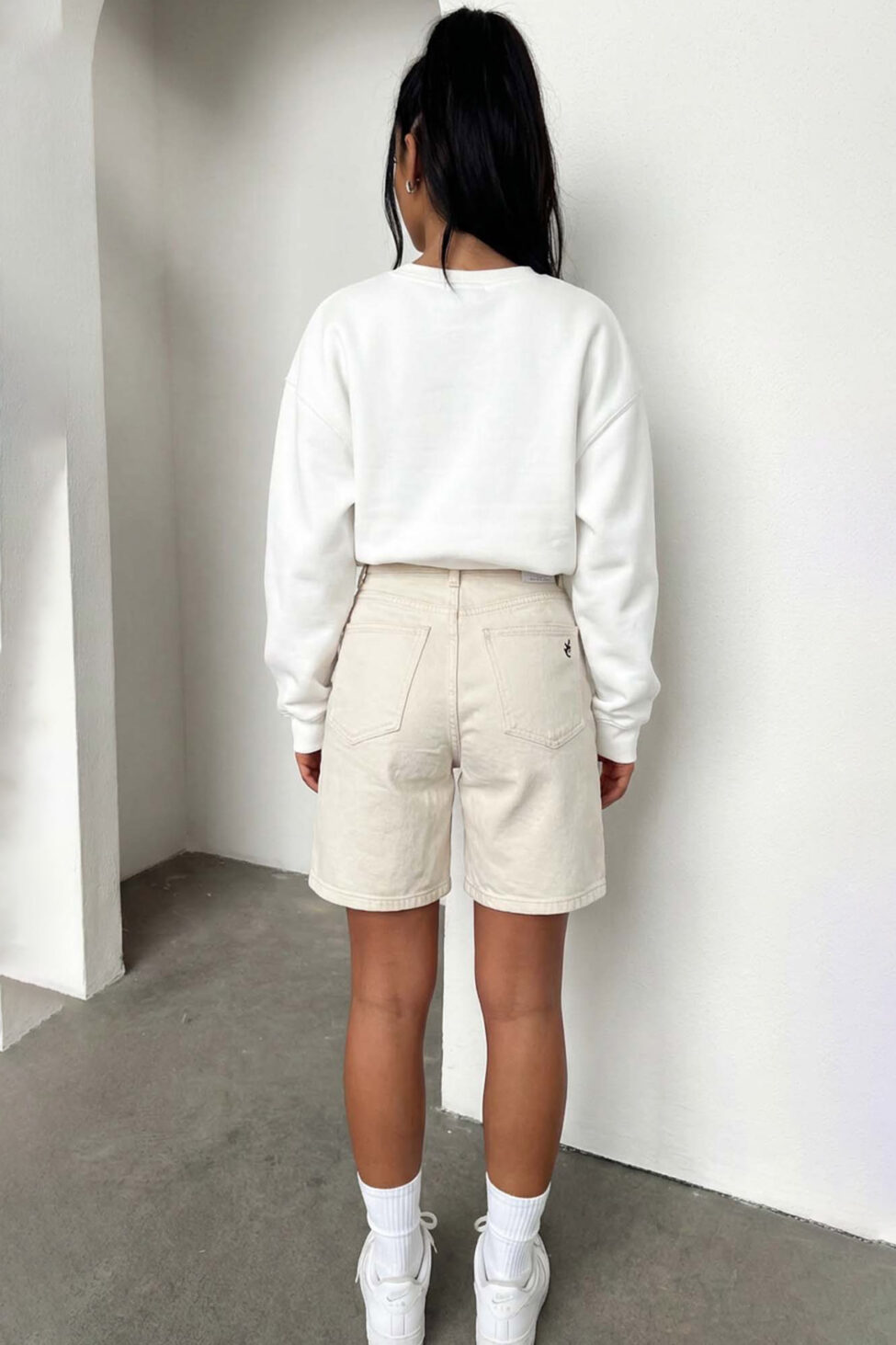 Pippy τζιν σόρτς εκρού - Image 2