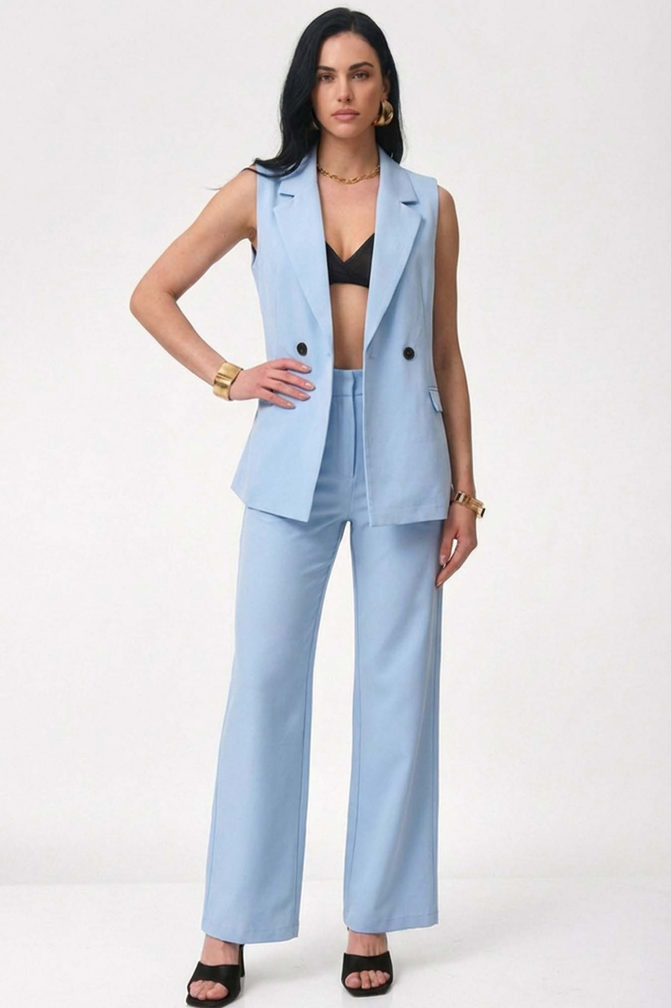 Rakel σετ γιλέκο παντελόνι σιελ Rakel σετ γιλέκο παντελόνι σιελ - Image 1