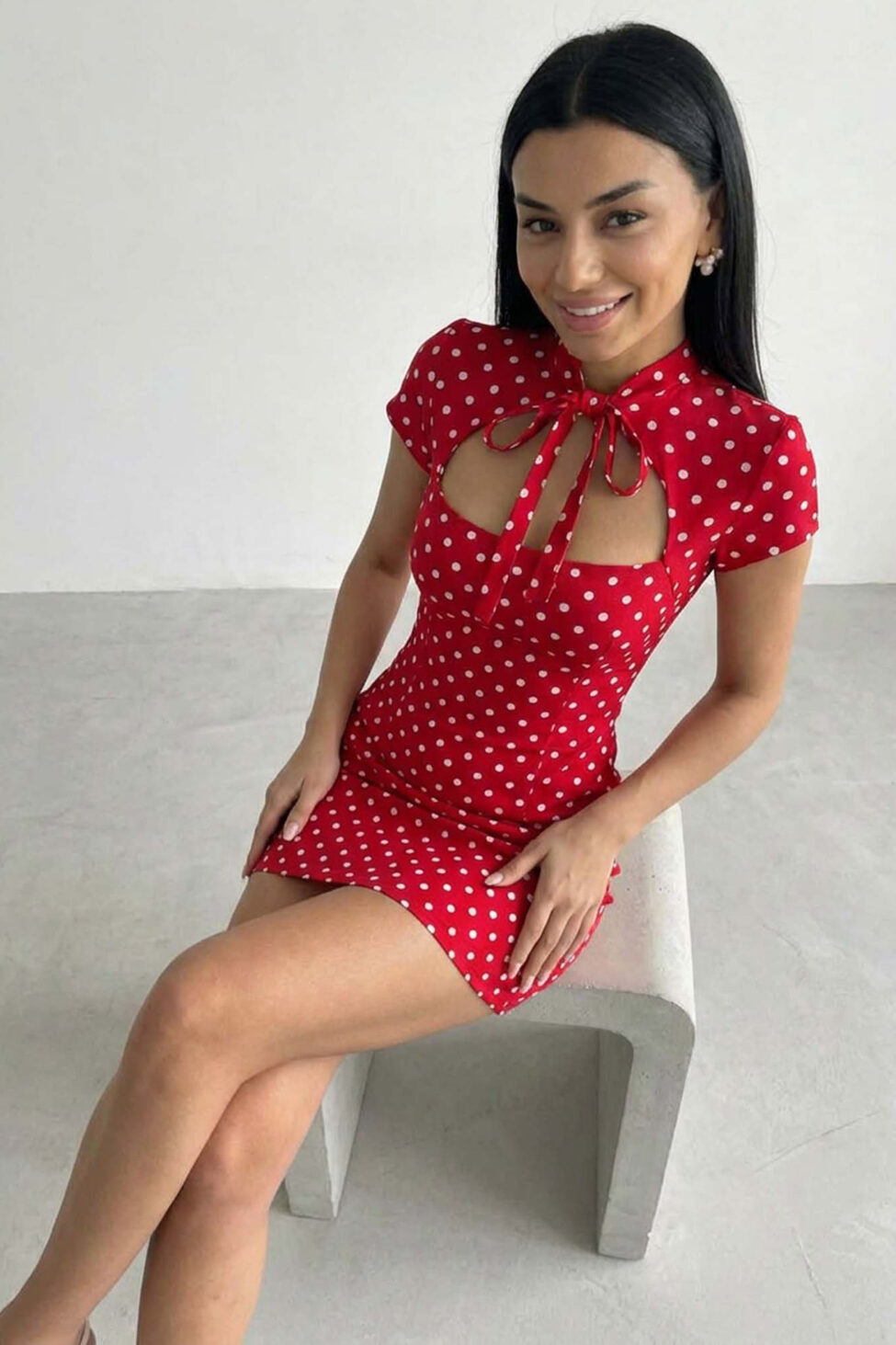 Rascal μίνι φόρεμα πουά κόκκινο - Image 2