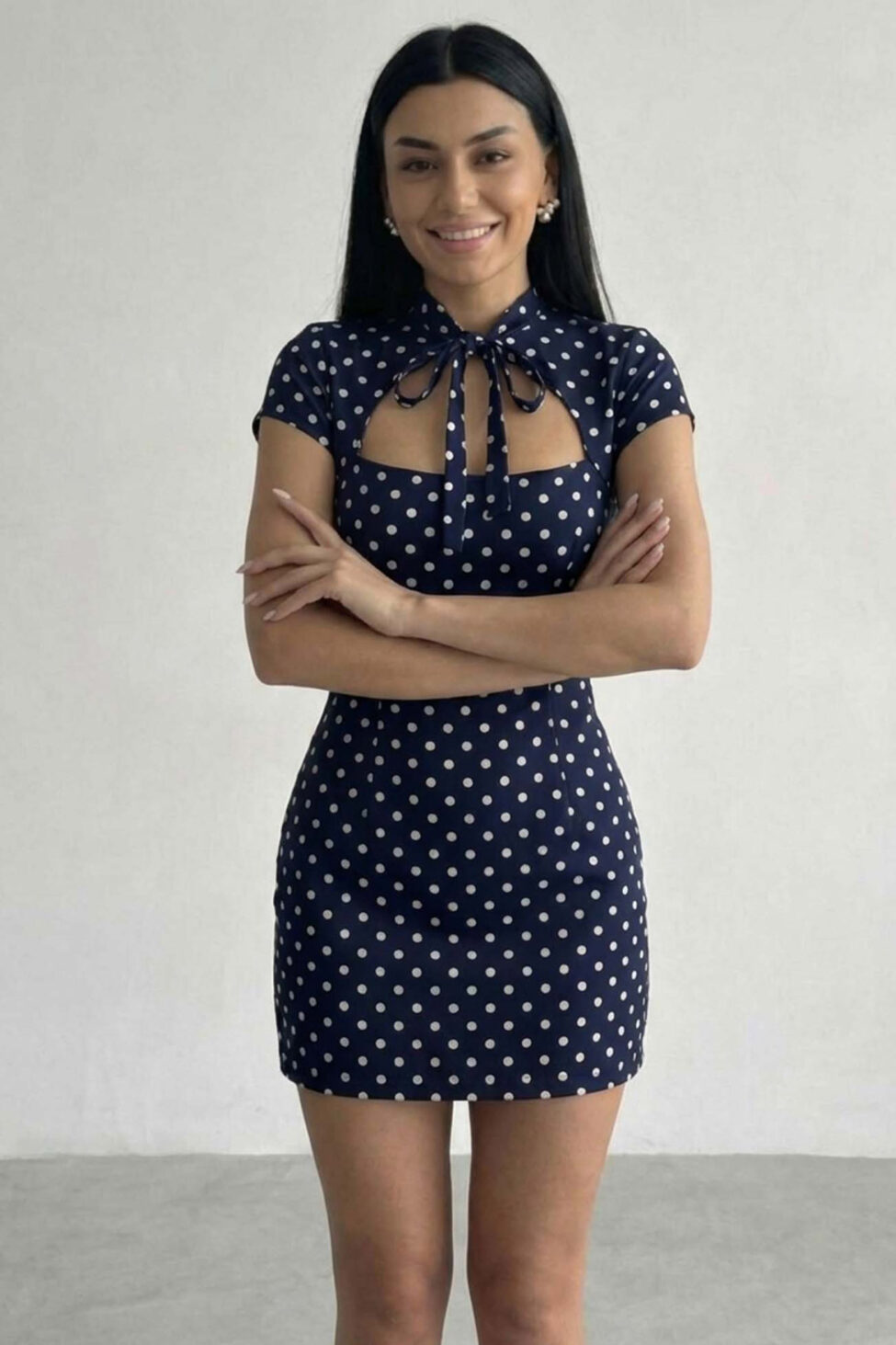 Rascal μίνι φόρεμα πουά μπλε σκούρο - Image 2