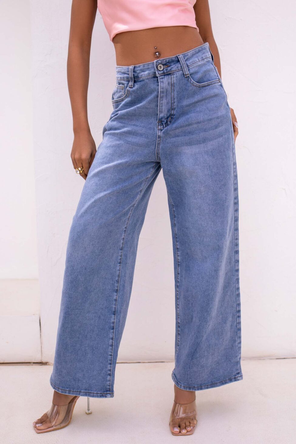 Rorel τζιν με τσέπη απο στρας μπλε - Image 3