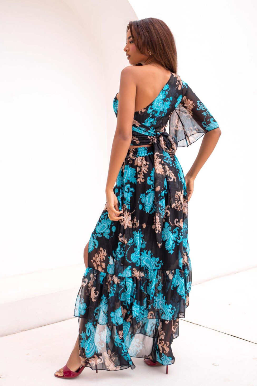 Saylor σετ τοπ - φούστα με λαχούρια μαύρο - Image 3