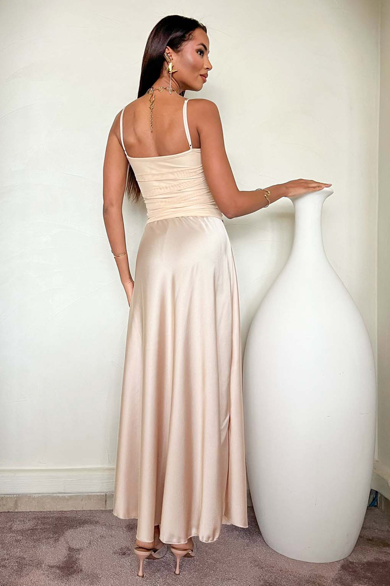 Shanon μακρυά φούστα μπεζ Shanon μακρυά φούστα μπεζ - Image 1