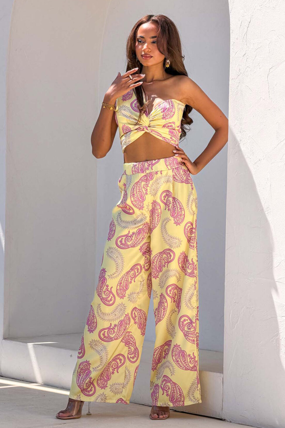 Shuffle σετ τοπ - παντελόνι κίτρινο - Image 2