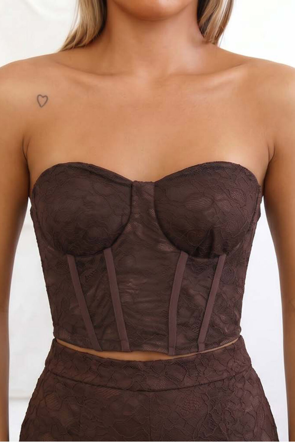 Skadia Κορσές Δαντέλα καφέ - Image 2