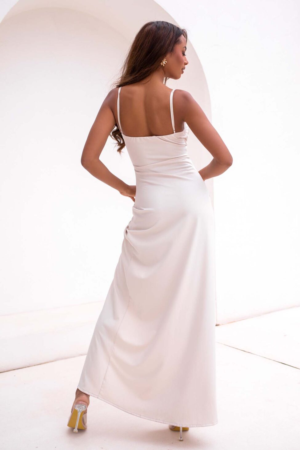 Stacie μάξι φόρεμα εκρού - Image 3