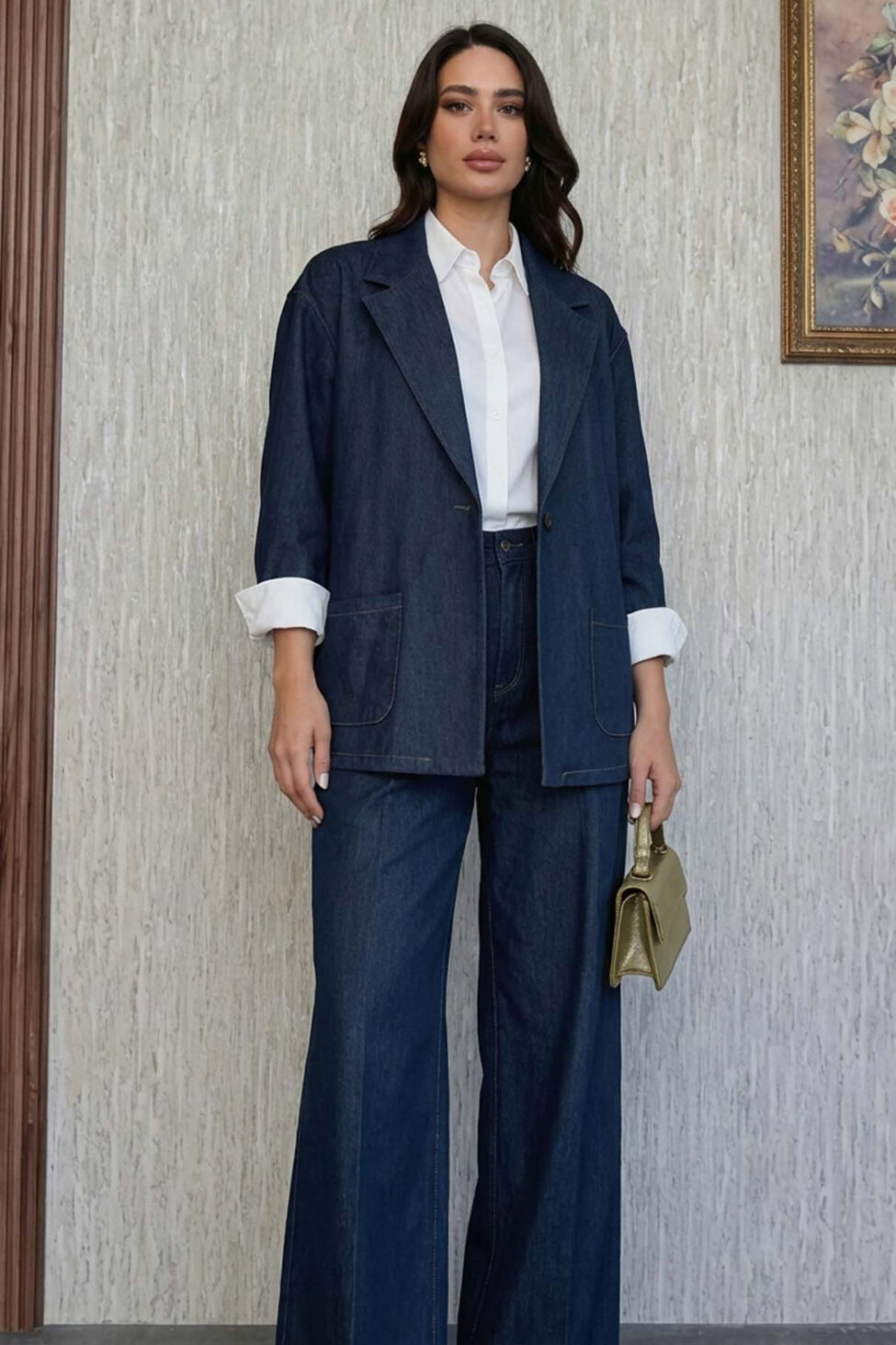 Stroke σετ σακάκι παντελόνι μπλε σκούρο - Image 2