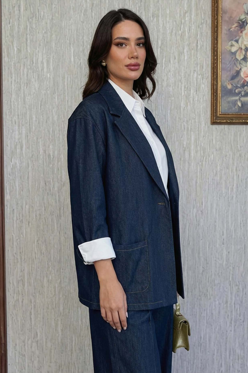 Stroke σετ σακάκι παντελόνι μπλε σκούρο - Image 3