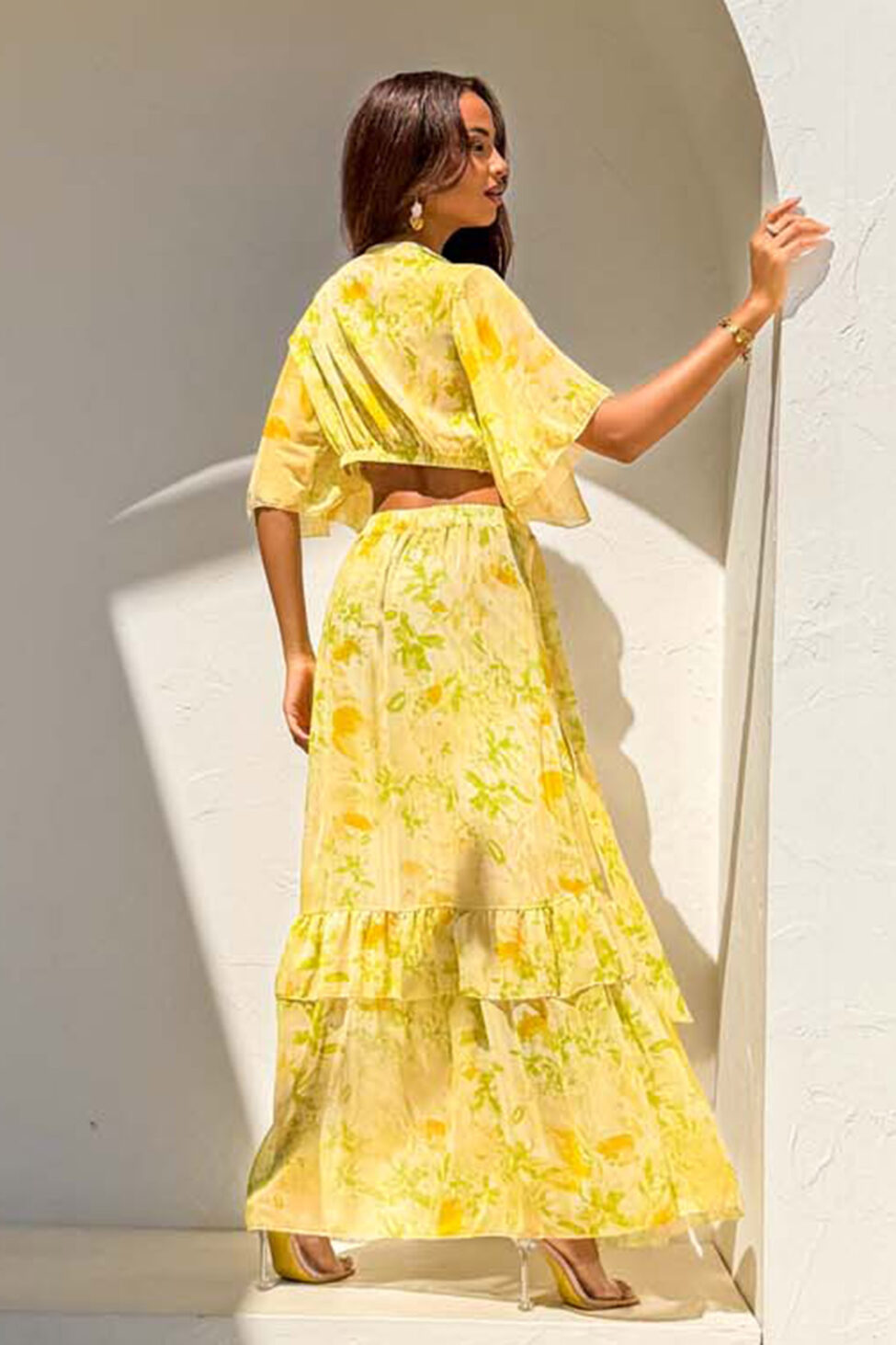 Tango σετ τοπ φούστα φλοράλ κίτρινο - Image 7