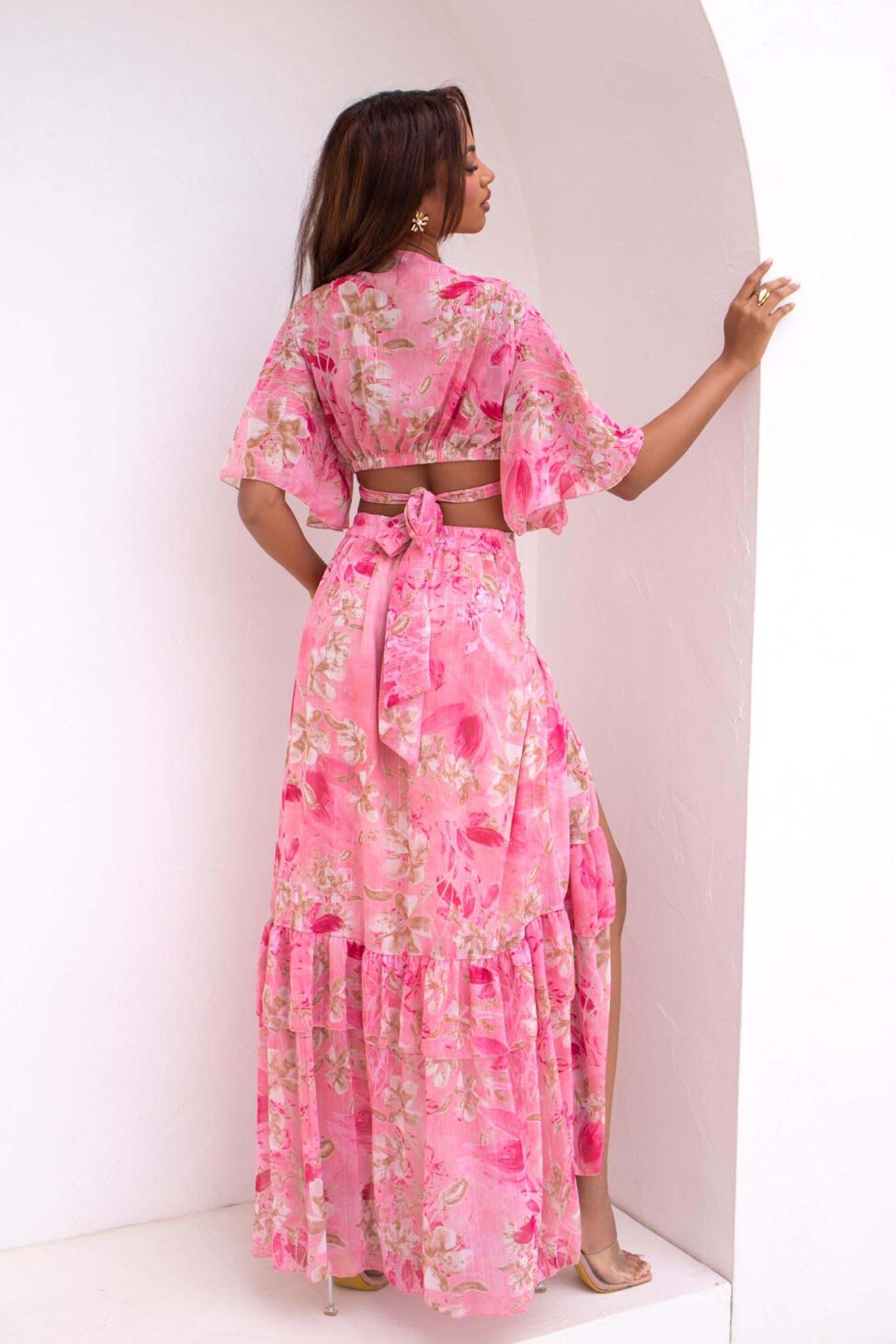 Tango σετ τοπ φούστα φλοράλ ροζ - Image 3