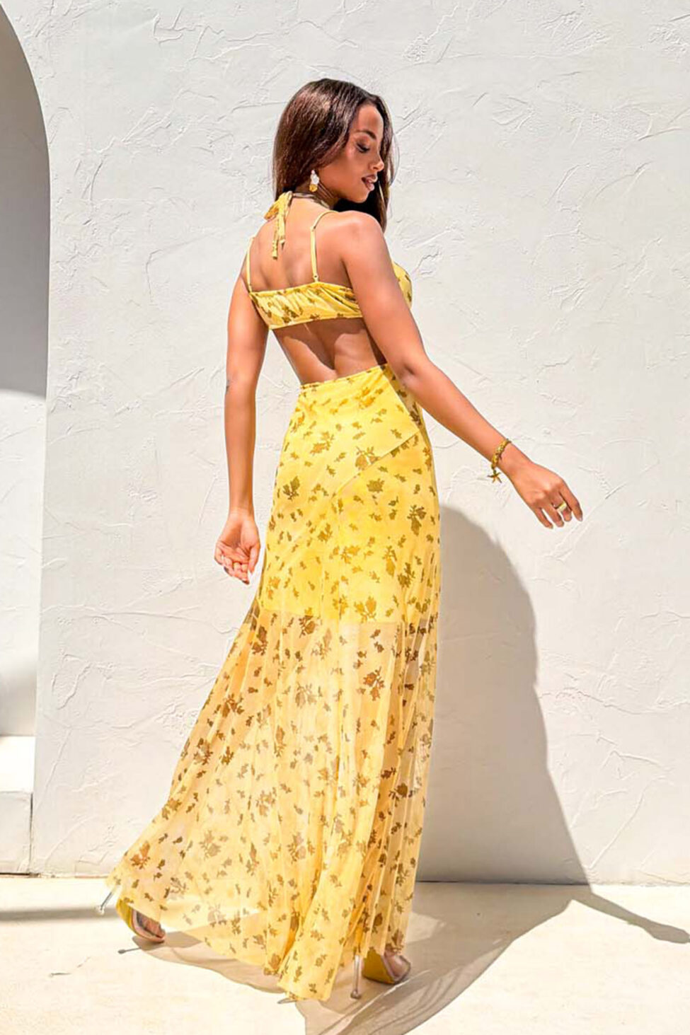 Tetra μάξι φόρεμα κίτρινο - Image 2