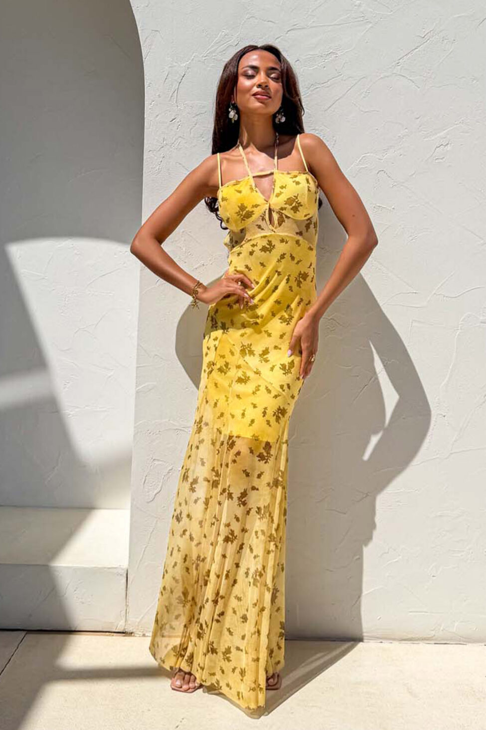 Tetra μάξι φόρεμα κίτρινο - Image 6