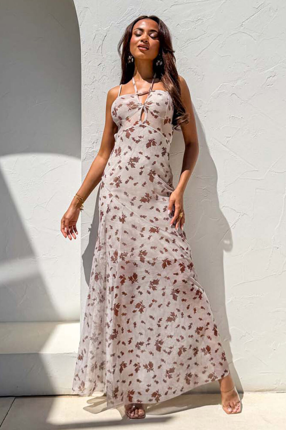 Tetra μάξι φόρεμα μπεζ - Image 3