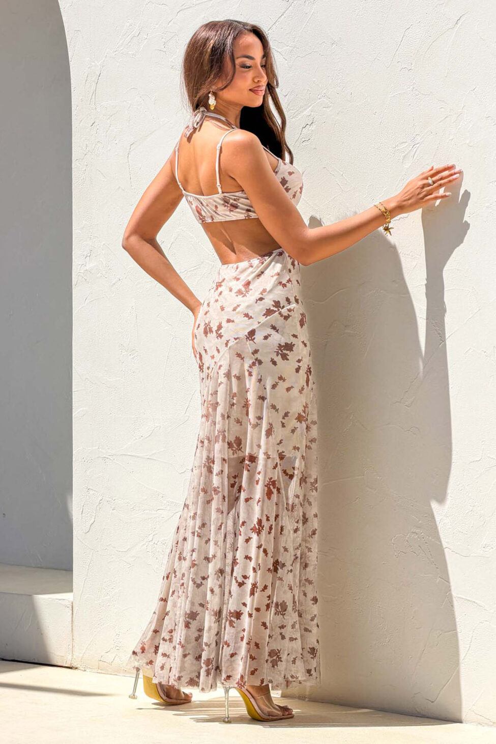 Tetra μάξι φόρεμα μπεζ - Image 4