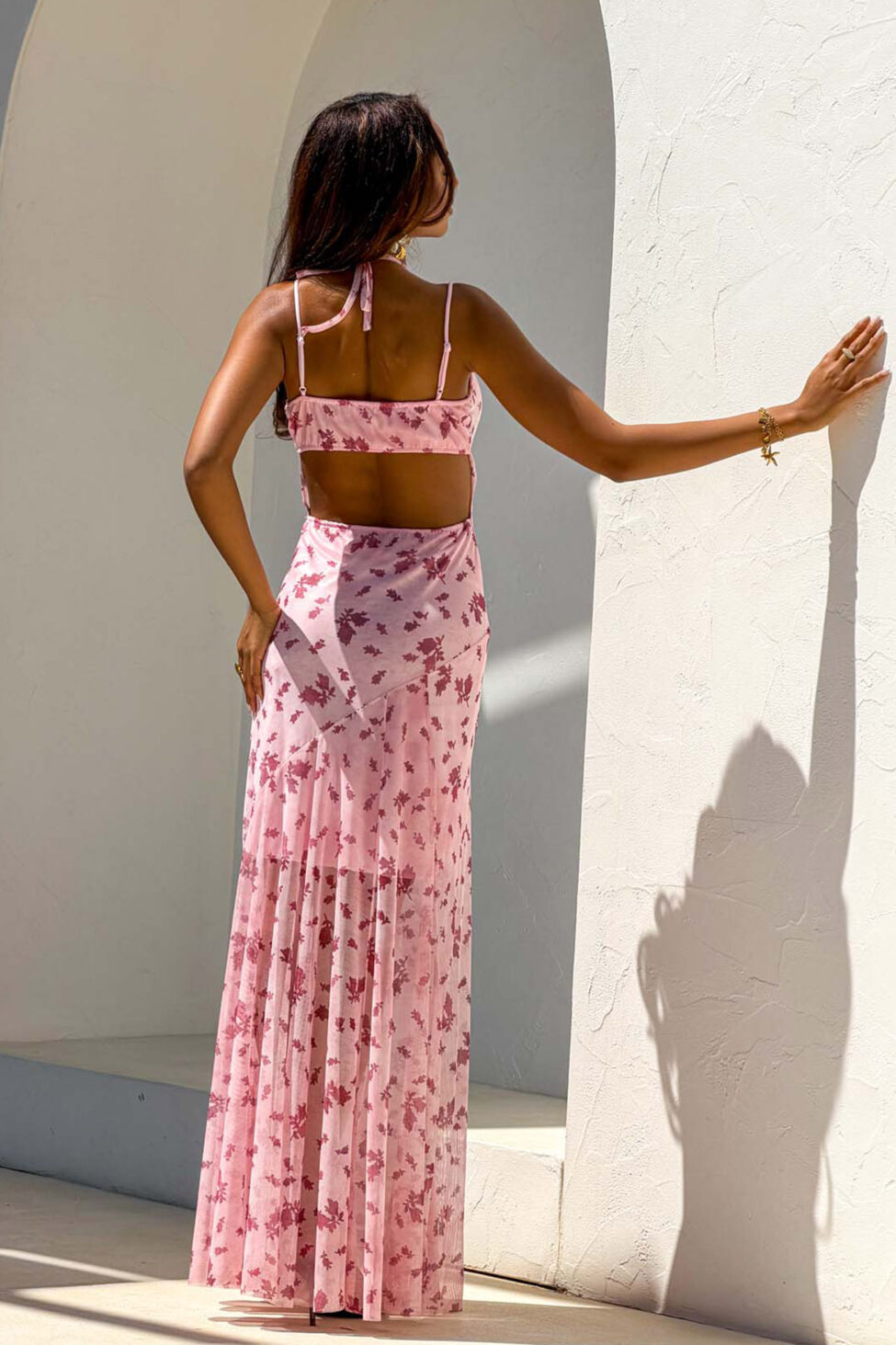 Tetra μάξι φόρεμα ροζ - Image 5