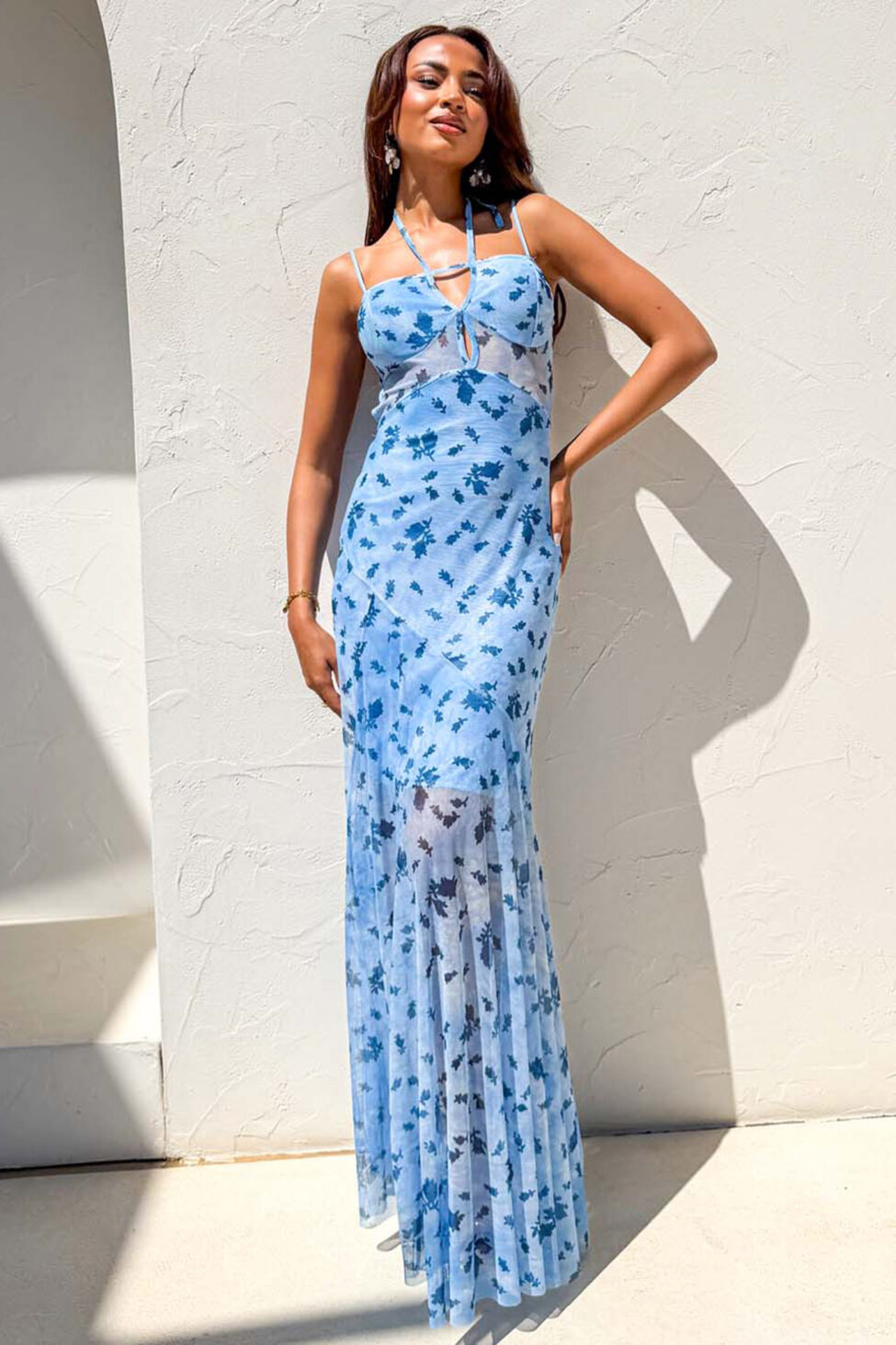 Tetra μάξι φόρεμα σιελ - Image 4