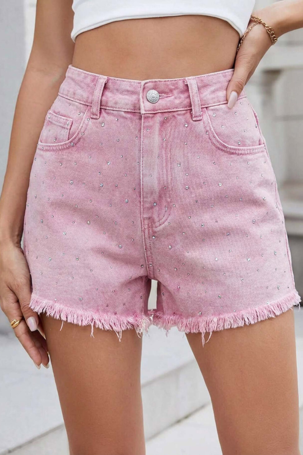 Thekla τζιν σορτς ροζ - Image 2