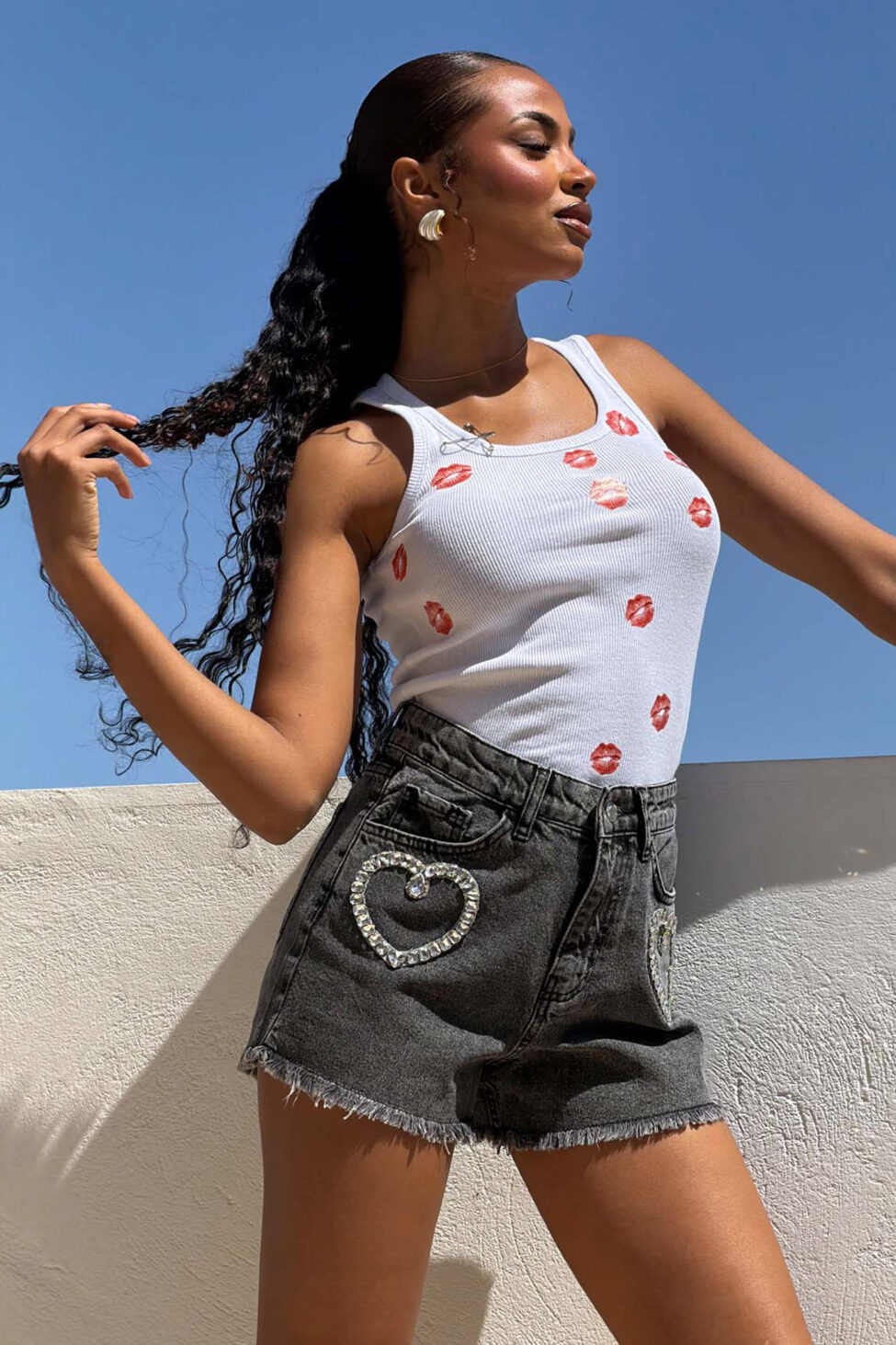 Twisty ριπ τοπ αμάνικο λευκό - Image 2