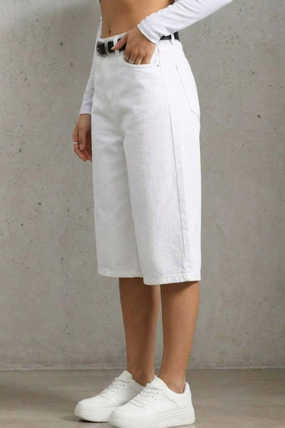 Viserra τζιν βερμούδα λευκό - Image 2