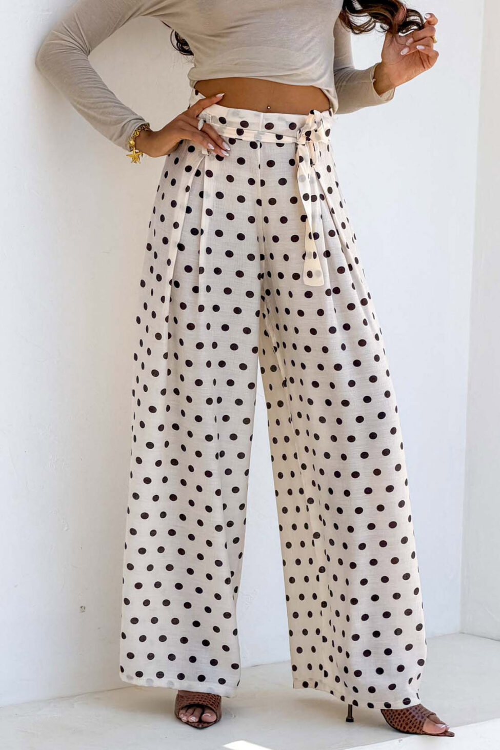 Wallen παντελόνα πουά εκρού - Image 2