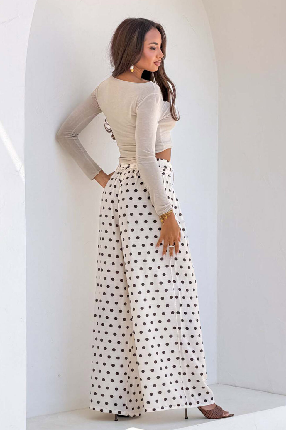 Wallen παντελόνα πουά εκρού - Image 4