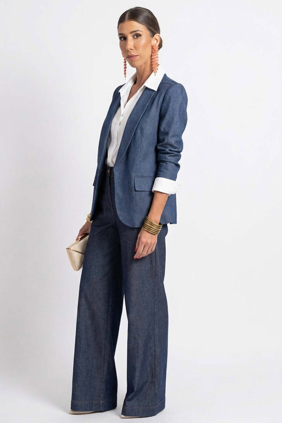 Weston σετ σακάκι παντελόνι τζιν μπλε - Image 2