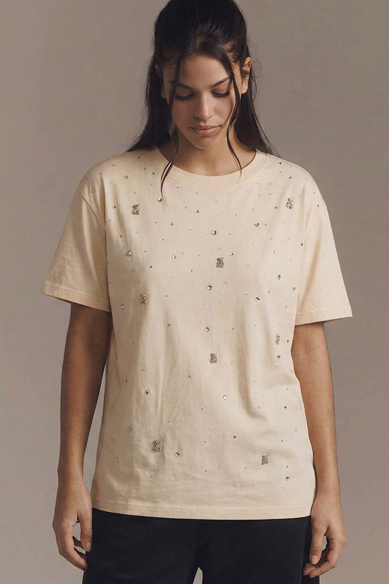 Beige μπέζ μπλούζα με στράς μπεζ Beige μπλούζα με στρας μπεζ - Image 1