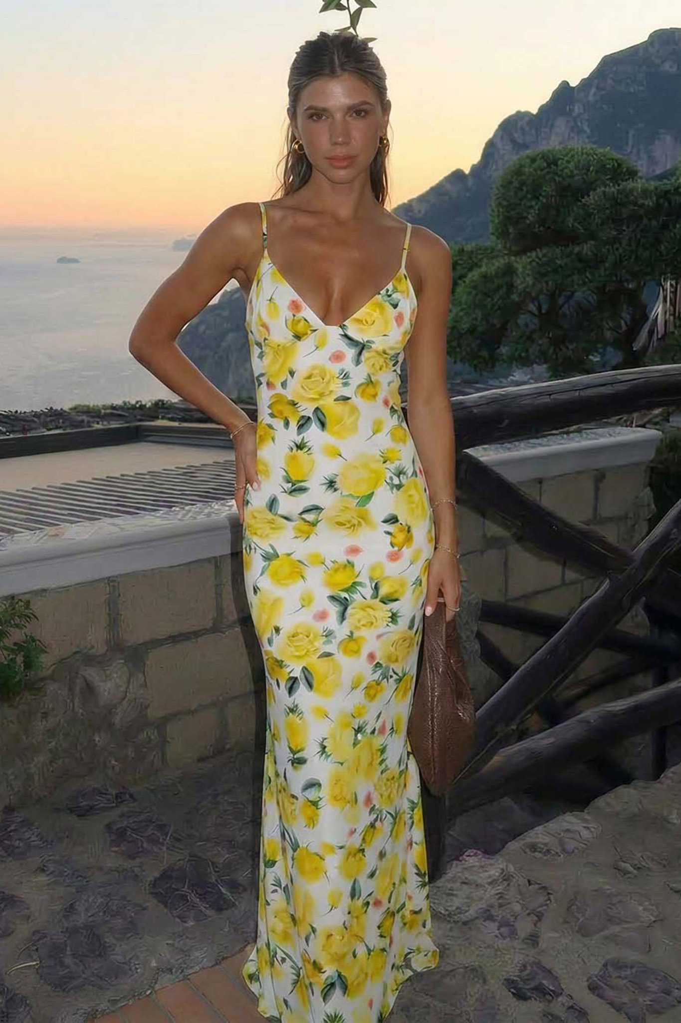 Sensuale φλοράλ μάξι φόρεμα κίτρινο Sensuale φλοράλ μάξι φόρεμα κίτρινο - Image 1