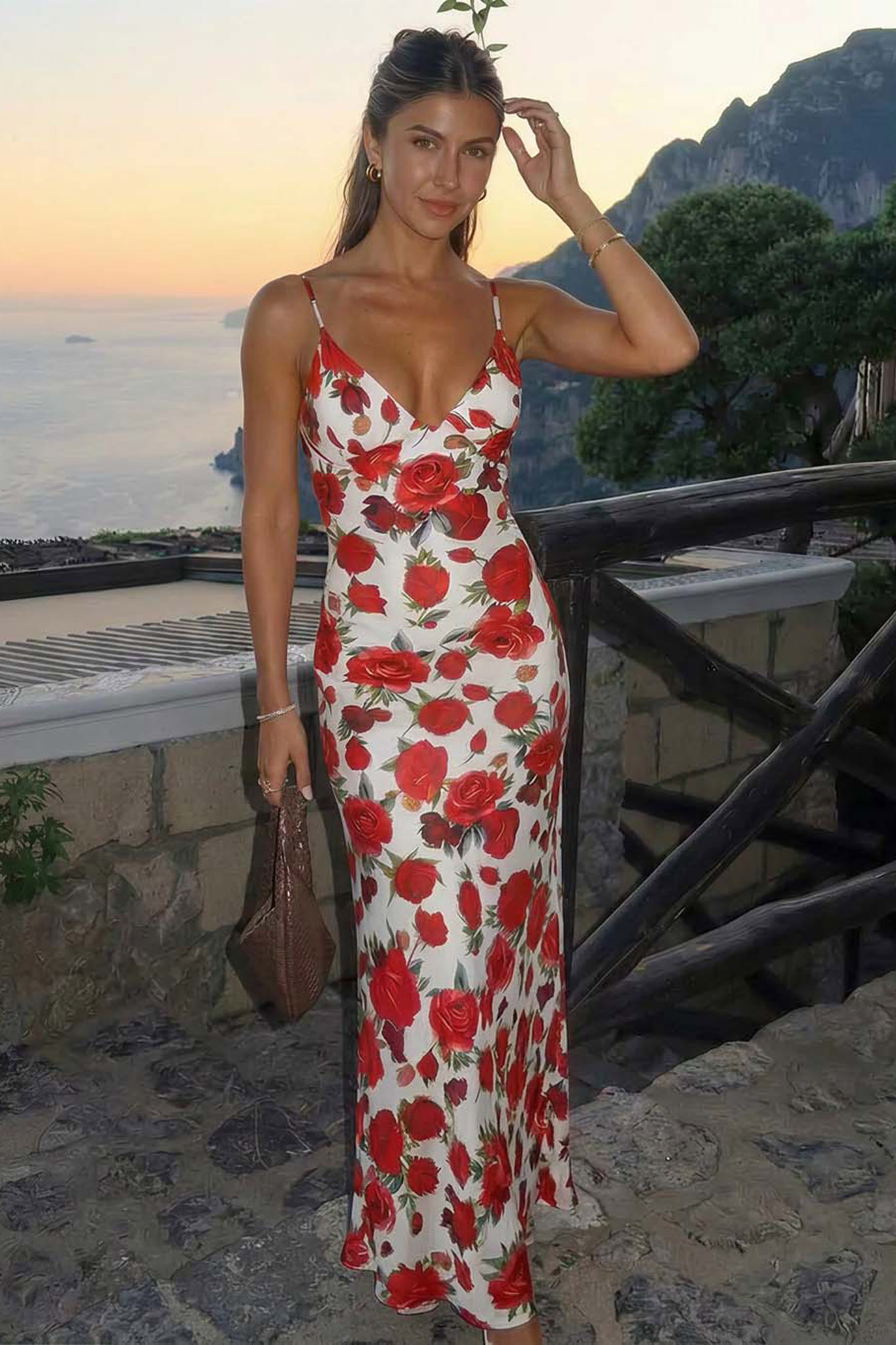 Sensuale φλοράλ μάξι φόρεμα κόκκινο Sensuale φλοράλ μάξι φόρεμα κόκκινο - Image 1