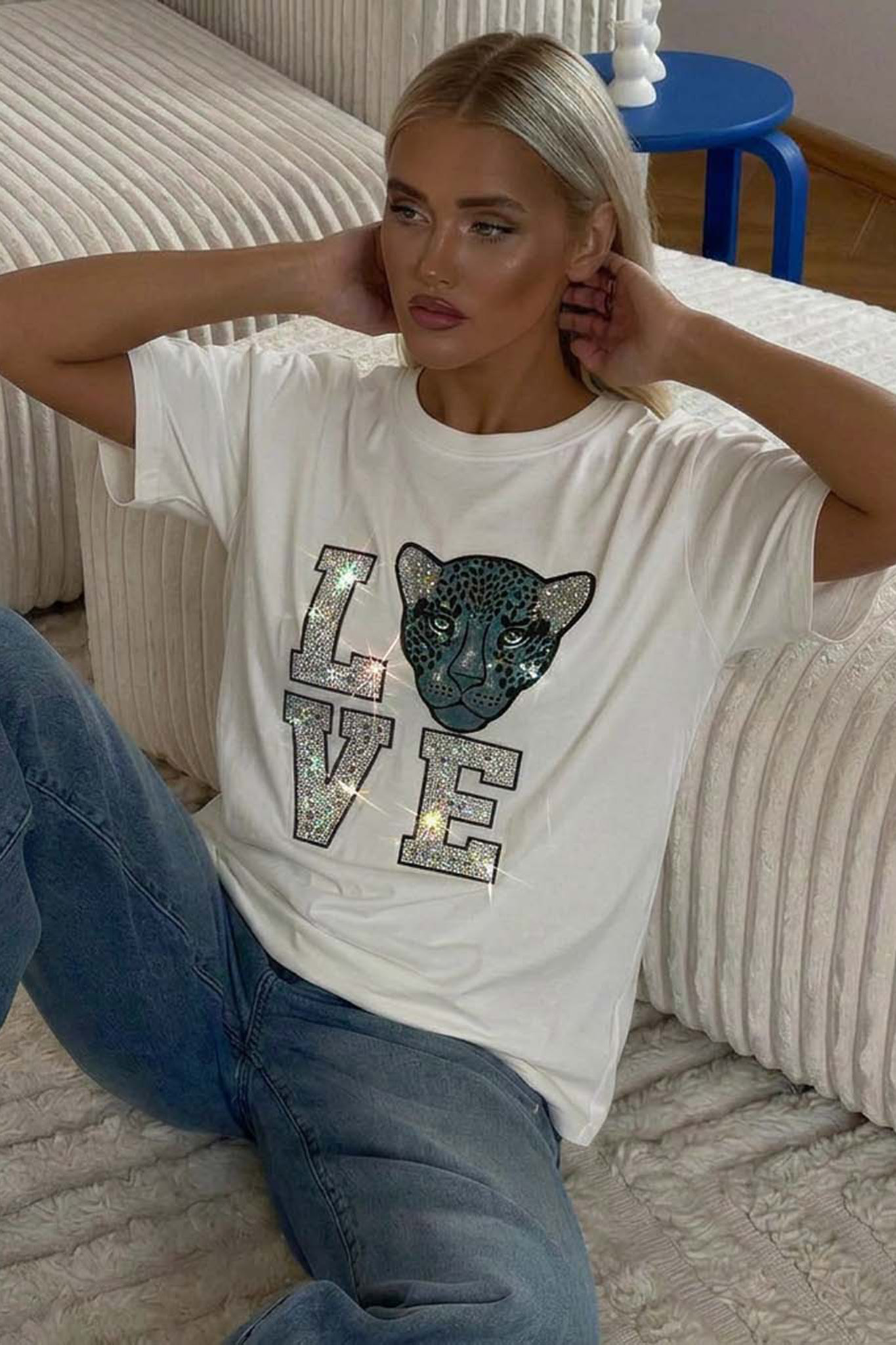Wildlove λευκή μπλούζα με σχέδιο λευκό Wildlove μπλούζα με σχέδιο στρας λευκό - Image 1