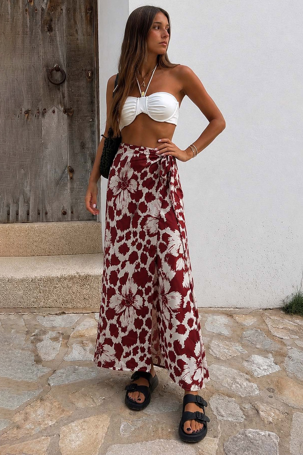 Caroline φλοραλ μίντι φούστα φάκελος εκάι Caroline φλοραλ μίντι φούστα φάκελος εκάι - Image 1