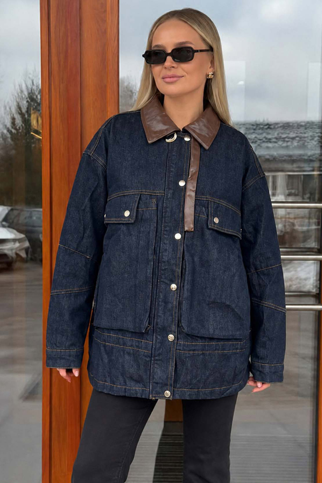 Cotswold oversized τζιν τζάκετ μπλε Cotswold oversized τζιν τζάκετ μπλε - Image 1