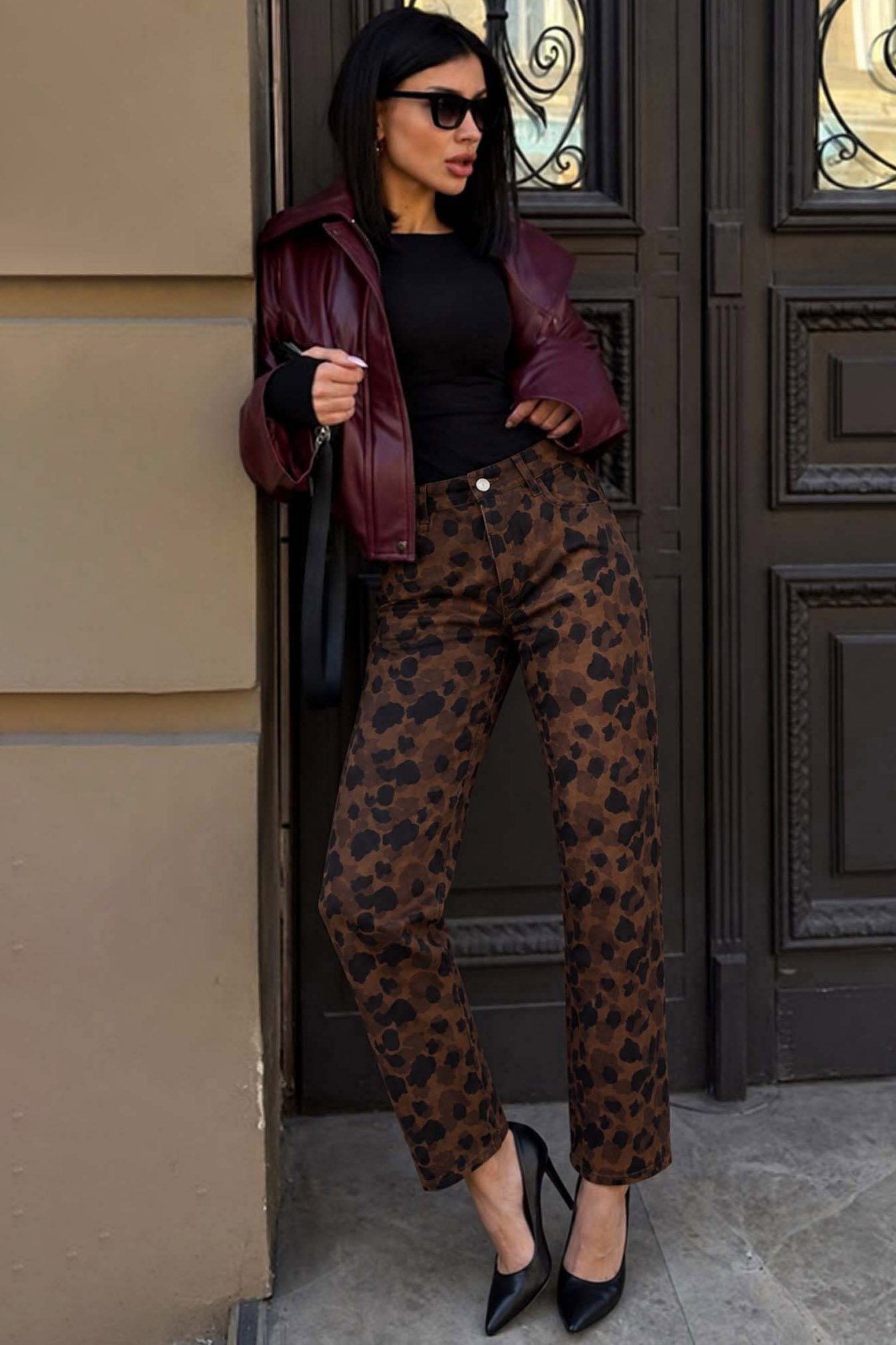 Brouke animal print παντελόνι καφέ Brouke animal print παντελόνι καφέ - Image 1