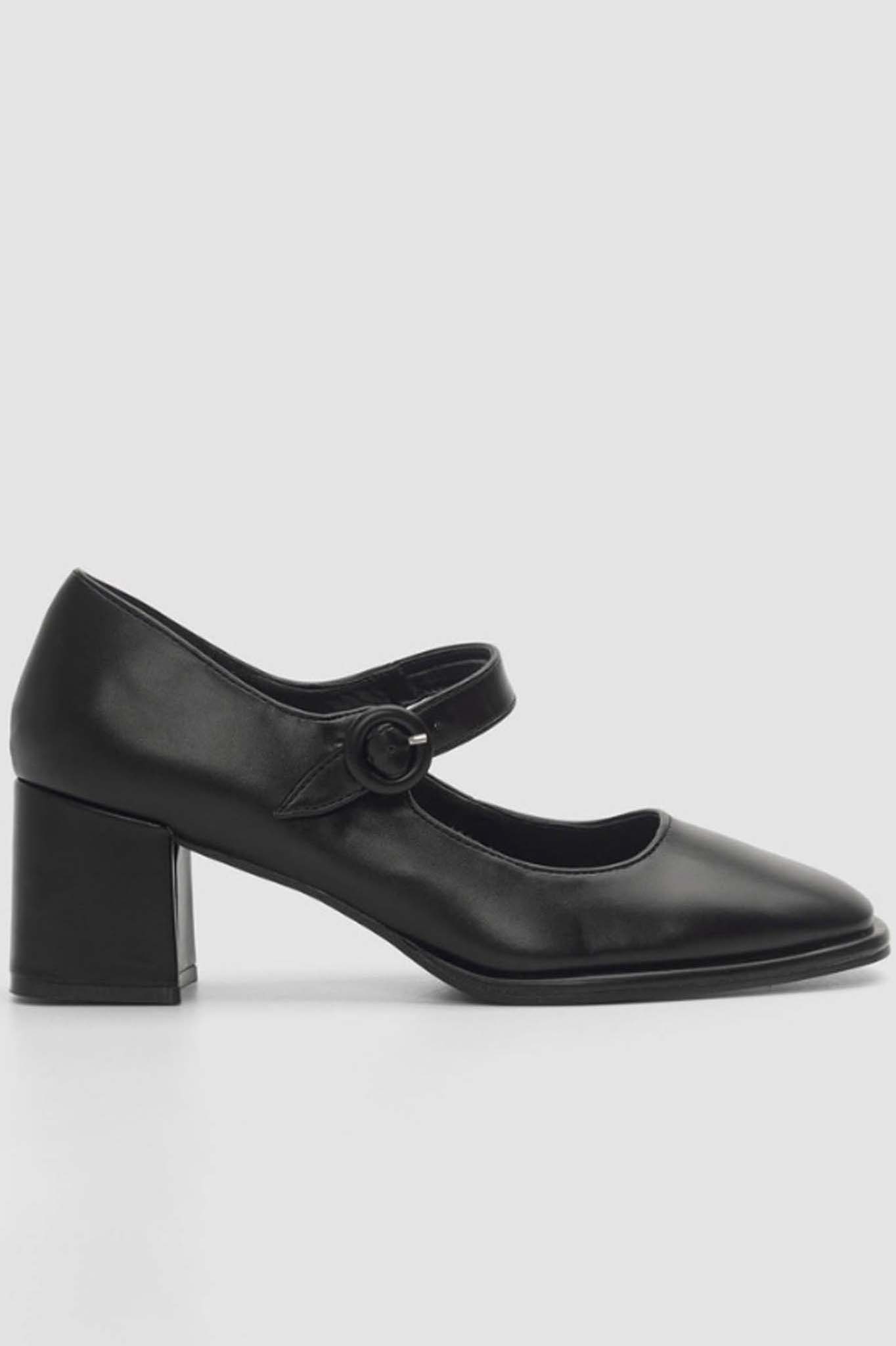 Sophia loafers από οικολογικό δέρμα με τακούνι μαύρο Sophia loafers από οικολογικό δέρμα με τακούνι μαύρο - Image 1